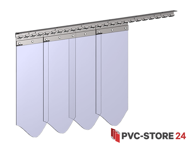 Geribbed PVC Streifen Lamellen Vorhang 200x2mmx50mtr klare Rolle 