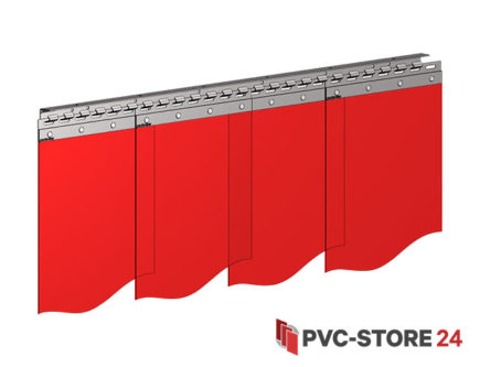 Schweißer PVC-Vorhang Schutzstufe Rot 1,80 m lang x 1,40 m breit # Größe 