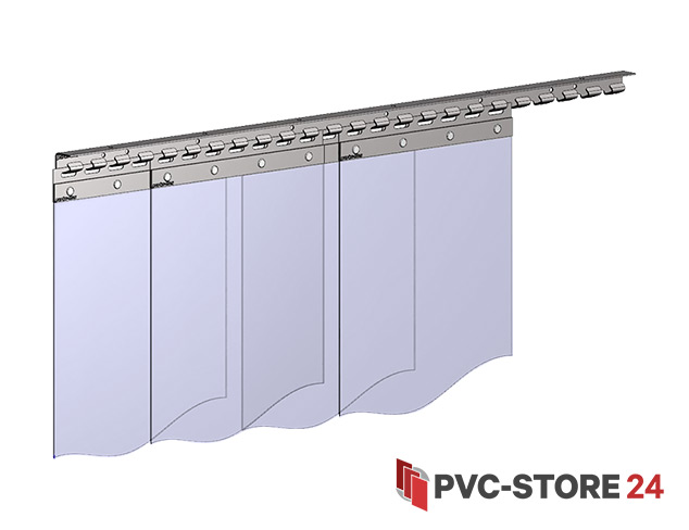 Streifenvorhang-Set PVC Lamellenvorhang transparent 130 x 225 cm vormontiert 300 